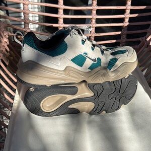 Nike Beige and Teal Sneakers